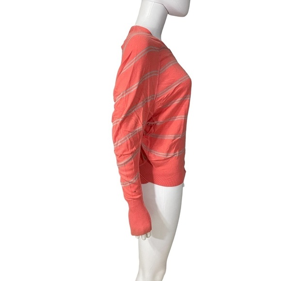 FREE PEOPLE Pink Button Down Striped Batwing Top - Picture 4 of 5